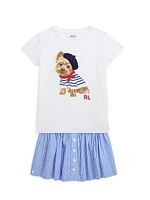 Little Girl's & Girl's Striped Poplin Skirt