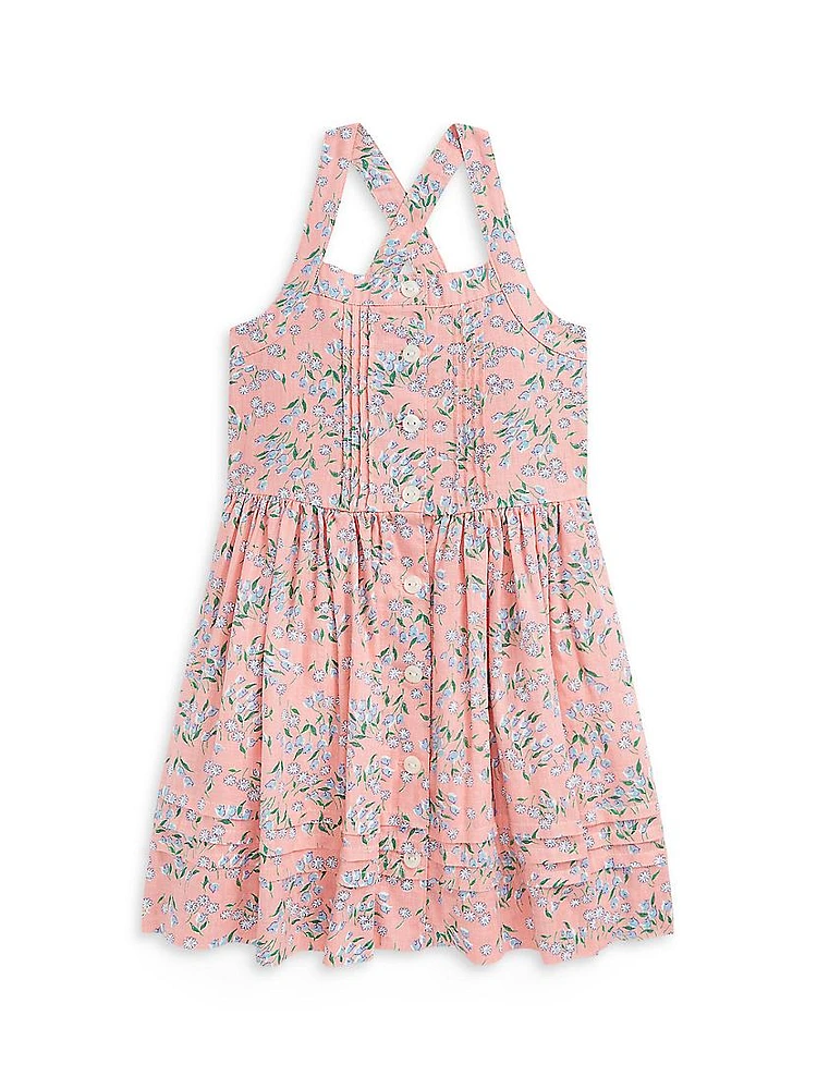 Little Girl's Linen Floral Dress