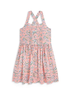 Little Girl's Linen Floral Dress