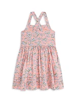 Little Girl's Linen Floral Dress