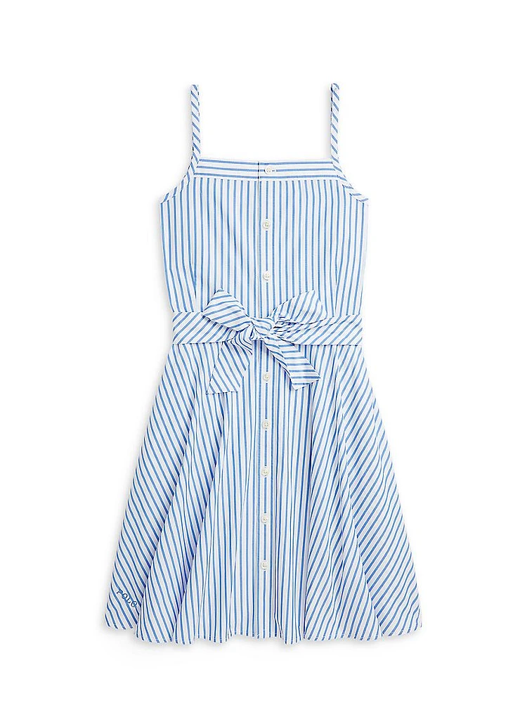 Little Girl's Striped Cotton A-Line Dress