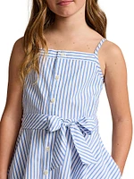 Little Girl's Striped Cotton A-Line Dress