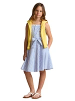 Little Girl's Striped Cotton A-Line Dress