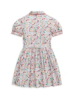 Little Girl's & Floral Cotton Shirtdress