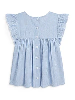 Little Girl's & Girl's Striped Seersucker Top