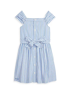 Girl's Poplin Striped Dress