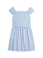 Girl's Poplin Striped Dress