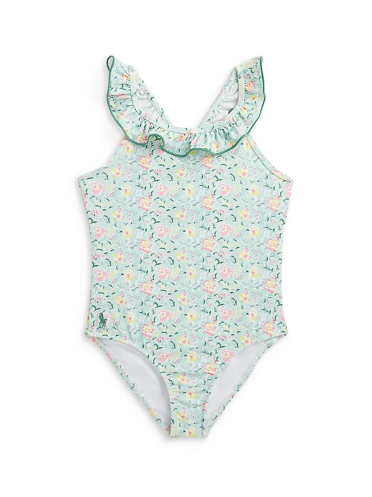 Little Girl's Floral One-Piece Swimsuit