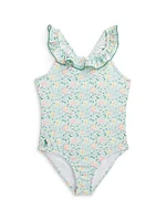 Little Girl's Floral One-Piece Swimsuit