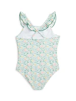 Little Girl's Floral One-Piece Swimsuit