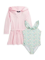 Little Girl's Floral One-Piece Swimsuit