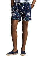 Graphic Seersucker Swim Trunks