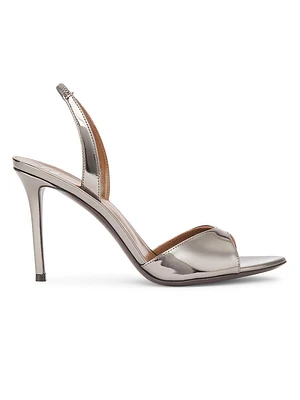 Clandestino 90MM Metallic Leather Slingback Sandals