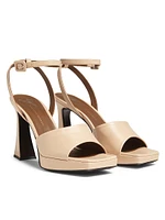 Ciab 100MM Leather Curved-Heel Platform Sandals