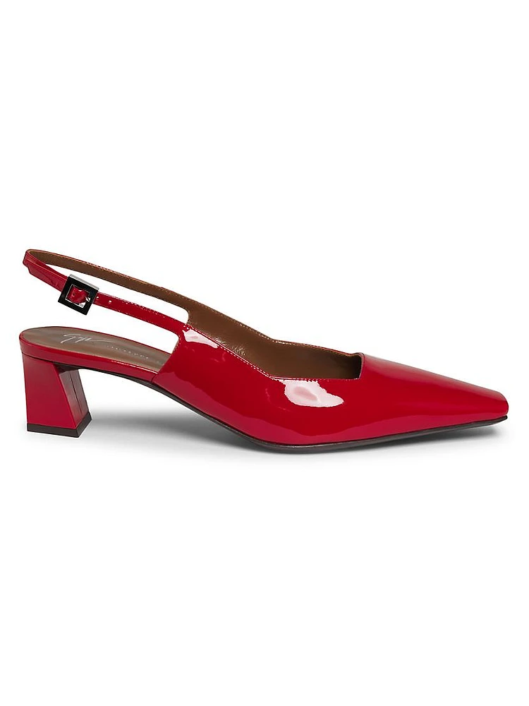 Brenda 45MM Patent Leather Slingback Pumps