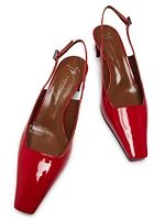 Brenda 45MM Patent Leather Slingback Pumps