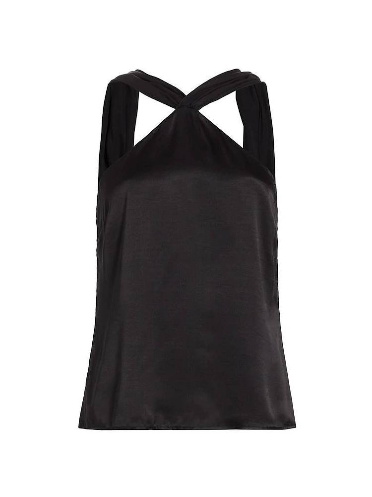 Riviera Silk Bias-Cut Sleeveless Top