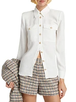 Maisy Metallic-Button Blouse