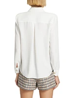 Maisy Metallic-Button Blouse