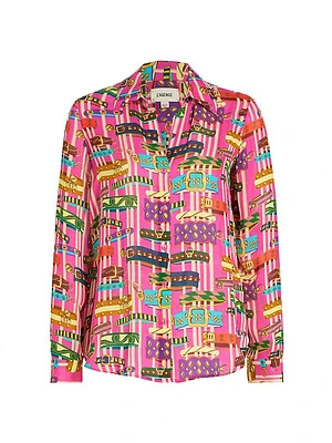 Nina Printed Silk Blouse