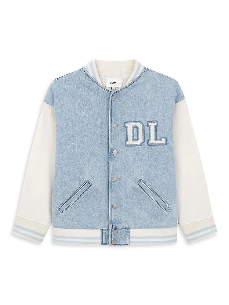 Girl's Cotton-Blend Bomber Jacket