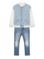 Little Girl's & Emie Distressed Straight-Leg Jeans