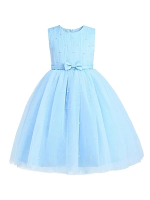 Baby Girl's, Little Girl's & Pearl Bow Tulle Dress