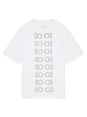 Wide Fit T-Shirt Cotton with Eyelet Details