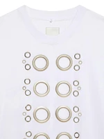 Wide Fit T-Shirt Cotton with Eyelet Details