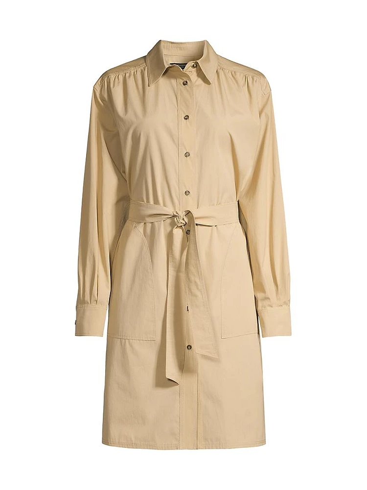 Virgus Cotton Button-Front Mini-Shirtdress