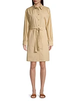 Virgus Cotton Button-Front Mini-Shirtdress