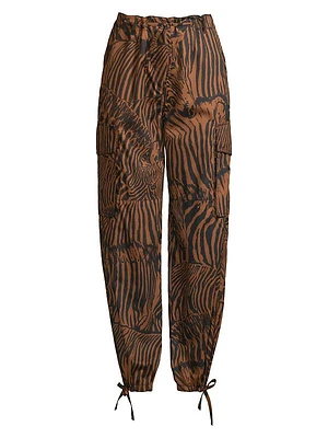 Periodi Zebra Cotton Drawstring Pants