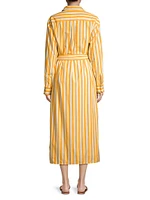 Falasco Striped Cotton Midi-Shirtdress