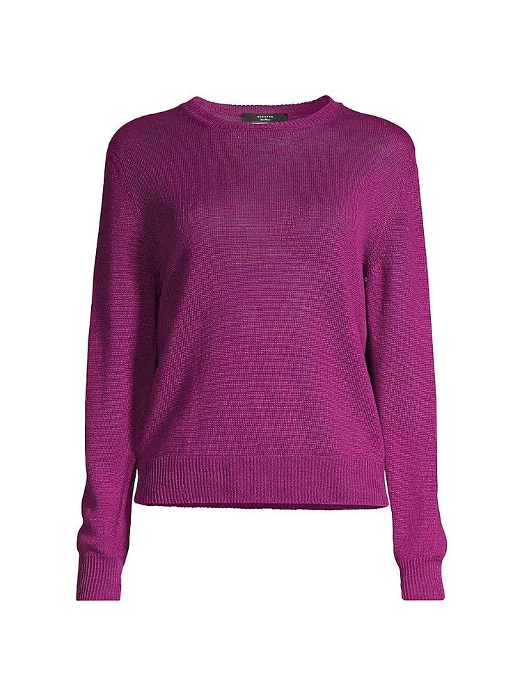 Atzeco Linen Knit Crewneck Sweater