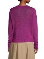 Atzeco Linen Knit Crewneck Sweater