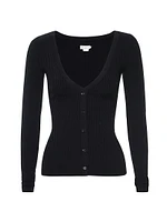 Shine Rib V-Neck Cardigan