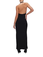 Shine Rib Halter Maxi Dress