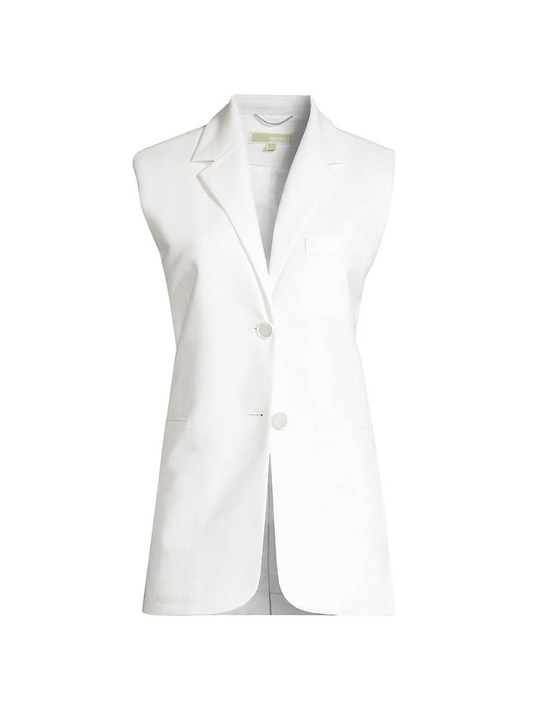 Sleeveless Single-Breasted Blazer