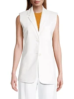 Sleeveless Single-Breasted Blazer