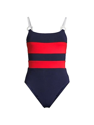 Babe Lace-Up One-Piece Swimsuit