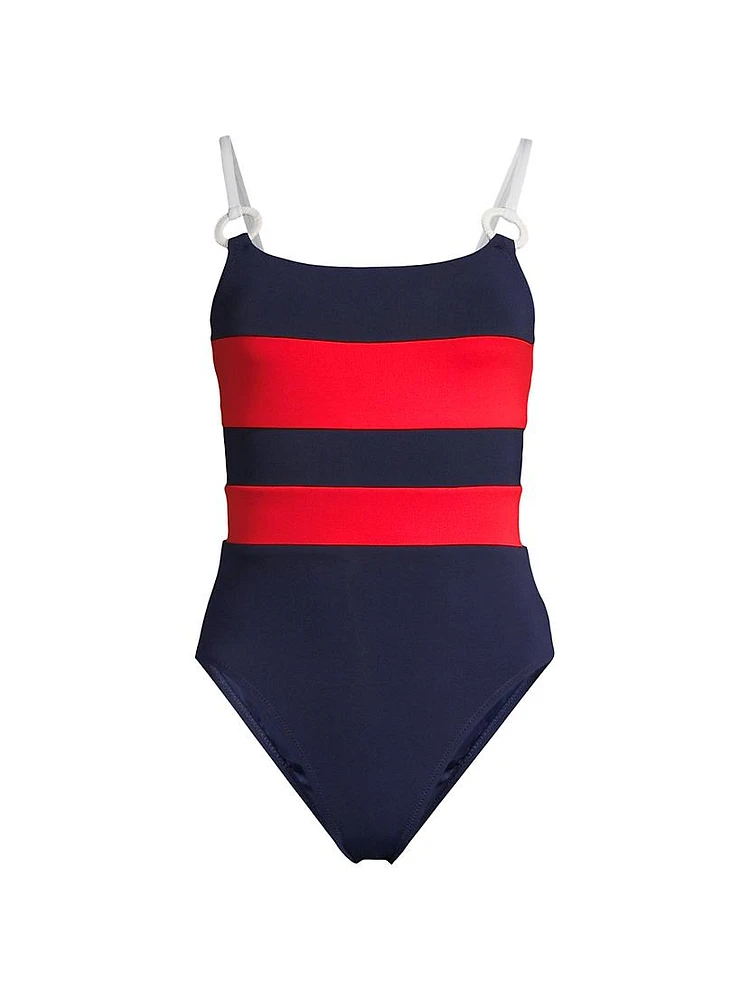 Babe Lace-Up One-Piece Swimsuit