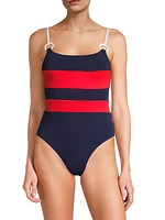 Babe Lace-Up One-Piece Swimsuit