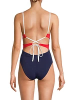 Babe Lace-Up One-Piece Swimsuit