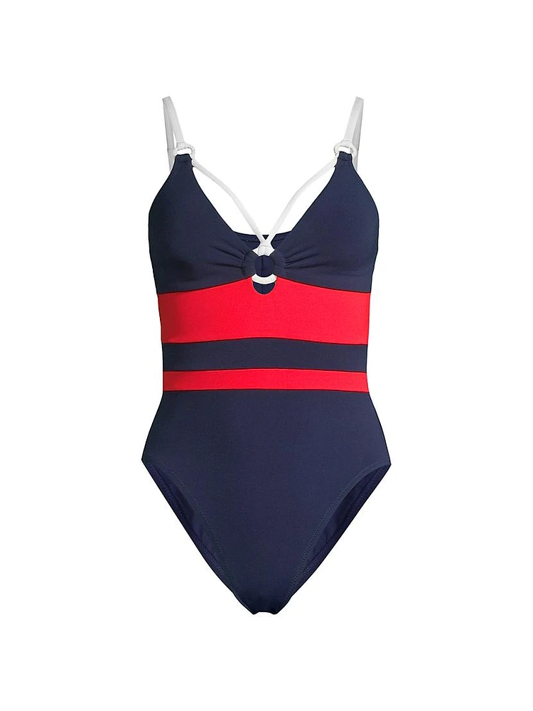 Babe Mio Striped One-Piece Swimsuit