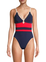 Babe Mio Striped One-Piece Swimsuit