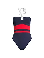 Babe Striped One-Piece Swimsuit