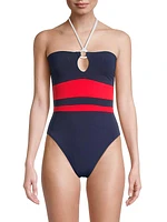 Babe Striped One-Piece Swimsuit