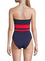 Babe Striped One-Piece Swimsuit