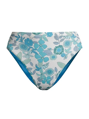 Nerissa Floral High-Waist Bikini Bottom