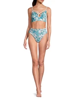 Nerissa Floral High-Waist Bikini Bottom